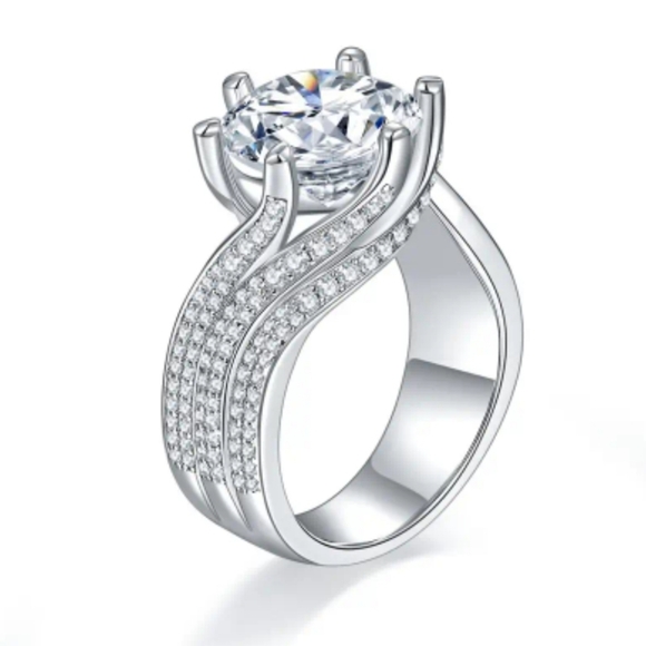 NEW GRA Certified Luxurious Moissanite 3 Carat 18k/925 Ring 💍 Size 6 - Picture 6 of 15